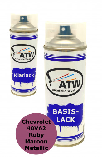 Autolack für Chevrolet 40V62 Ruby Maroon +400ml Klarlack Set Metallic